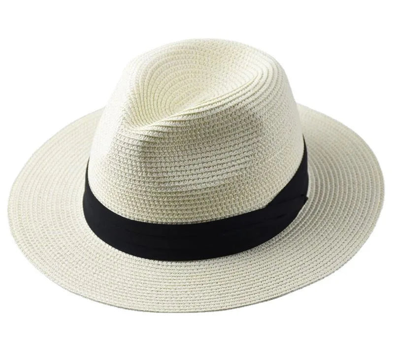 Large Size Panama Hats Lady Beach Wide Brim Straw Hat Man Summer Sun Cap plus Size Fedora Hat 55-57Cm 58-60Cm 61-64Cm