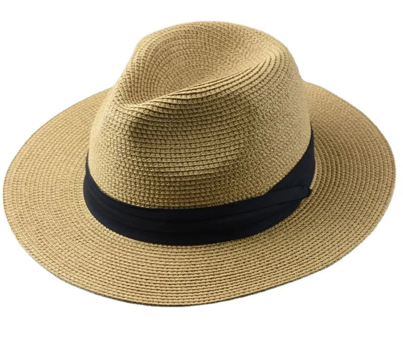 Large Size Panama Hats Lady Beach Wide Brim Straw Hat Man Summer Sun Cap plus Size Fedora Hat 55-57Cm 58-60Cm 61-64Cm
