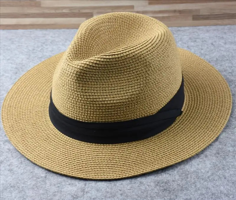 Large Size Panama Hats Lady Beach Wide Brim Straw Hat Man Summer Sun Cap plus Size Fedora Hat 55-57Cm 58-60Cm 61-64Cm