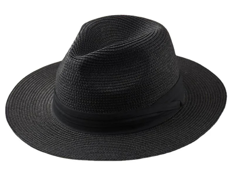 Large Size Panama Hats Lady Beach Wide Brim Straw Hat Man Summer Sun Cap plus Size Fedora Hat 55-57Cm 58-60Cm 61-64Cm